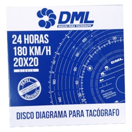 Disco de Tacógrafo 180km x 24Horas 20x20 Diário com Caixa de 100 Discos