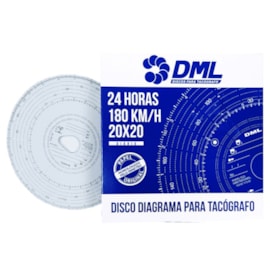 Disco de Tacógrafo 180km x 24Horas 20x20 Diário com Caixa de 100 Discos