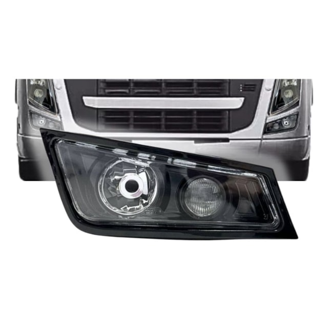 Farol Auxiliar Compatível Volvo FH13 Máscara Negra Black LD