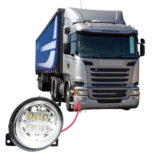 Farol Auxiliar Milha Externo LED Scania Série 5 PGR Direito