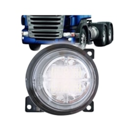 Farol Auxiliar Neblina LED Compatível Scania Série 5 PGR LE