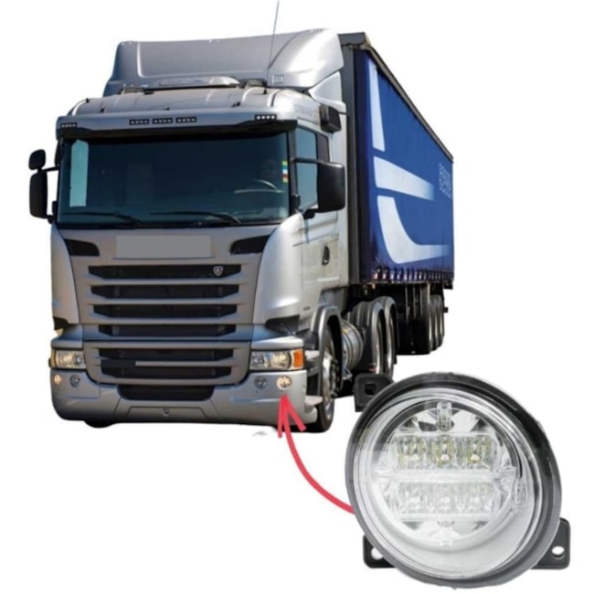 Farol Auxiliar Neblina LED Scania Série 5 S5 PGR Esquerdo