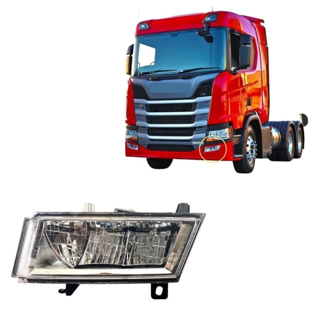 Farol Auxiliar Novo Scania LED S6 Serie 6 NTG Esquerdo