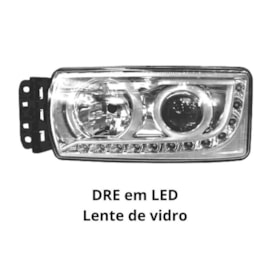 Farol P/ Iveco Stralis Hi-way Após 06 Cromado Led Esquerdo