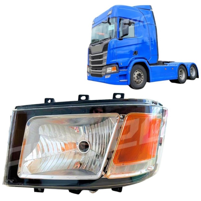 Farol Principal Compatível Scania NTG após 2019 Ld Esquerdo