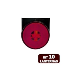 Kit 10 Lanternas Lateral Led Caminhão Carreta Com Suporte Vermelha G