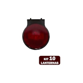 Kit 10 Lanternas Lateral Led Caminhão Carreta Com Suporte Vermelha P