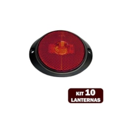 Kit 10 Lanternas Lateral Led Caminhão Carreta Frontal Vermelha