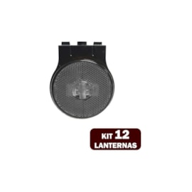 Kit 12 Lanternas Lateral Led Caminhão Carreta Com Suporte Cristal P