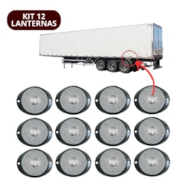 Kit 12 Lanternas Lateral Led Caminhão Carreta Frontal Cristal