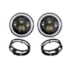 Kit 2 Farol Angel Eye Led + Suporte Jeep Troller Fusca Kombi