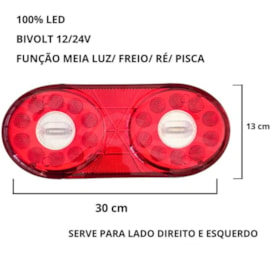 Kit 2 Pares Lanternas Carreta Randon Led 2013 com Chicotes