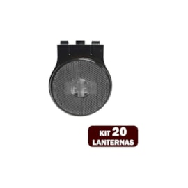 Kit 20 Lanternas Lateral Led Caminhão Carreta Com Suporte Cristal P