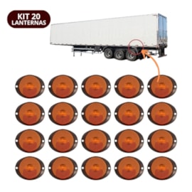 Kit 20 Lanternas Lateral Led Caminhão Carreta Frontal Amarela