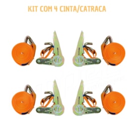 Kit 4 Cinta Catraca Amarração 800kg Carretinha Moto JetSki