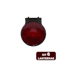 Kit 6 Lanternas Lateral Led Caminhão Carreta Com Suporte Vermelha P