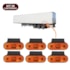 Kit 6 Lanternas Lateral LED Carreta Facchini Suporte Amarela