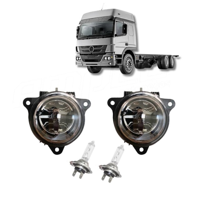 Kit Farol Auxiliar Compatível Mercedes Atego  + Lâmpada H7