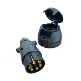 Kit Femea Macho Tomada Plug Elétrica Reboque Carretinha 6p