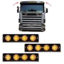 Kit Lanterna Tapa-Sol LED Amarela Compatível Scania Serie 5