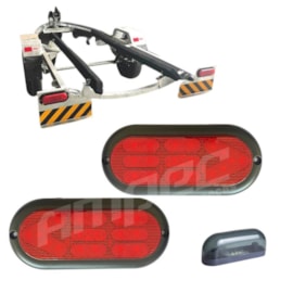 Kit Lanterna Traseira Carretinha Led Vermelha + Luz de Placa