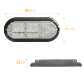 Kit Lanterna Traseira Carretinha Leds Cristal + Luz de Placa