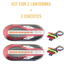 Kit Lanterna Traseira LED 24V Carreta Randon Módulo Cristal