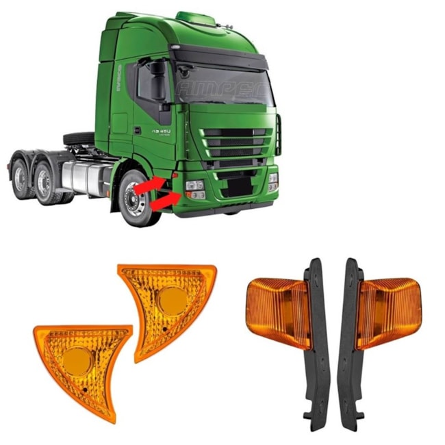 Kit Lanternas Pisca Seta Compatível Iveco Stralis Amarelas