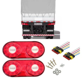 Kit Lanternas Traseira Carreta Randon Led 2013 com Chicotes