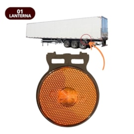 Lanterna Lateral Led Caminhão Carreta Com Suporte Amarela P