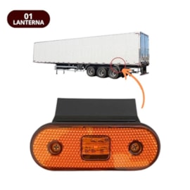 Lanterna Lateral LED Carreta Facchini Com Suporte Amarela