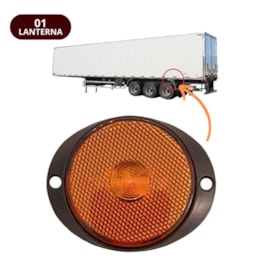 Lanterna Lateral Led Carreta Suporte Frontal Amarela