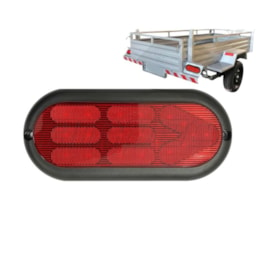 Lanterna Traseira Carretinha Universal 18 Leds Vermelha