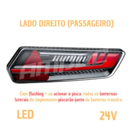 Lanterna Traseira LED Multifunção 24V Flashing Lado Direito