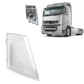 Lente Farol Principal Volvo FH13 Lado Direito Policarbonato