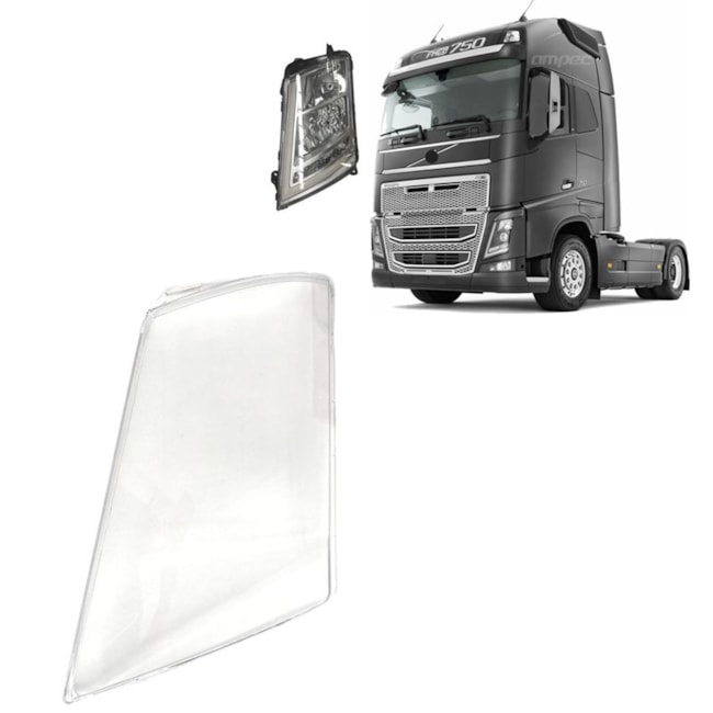 Lente para Farol Volvo FM FH FM16 FH16 Esquerdo