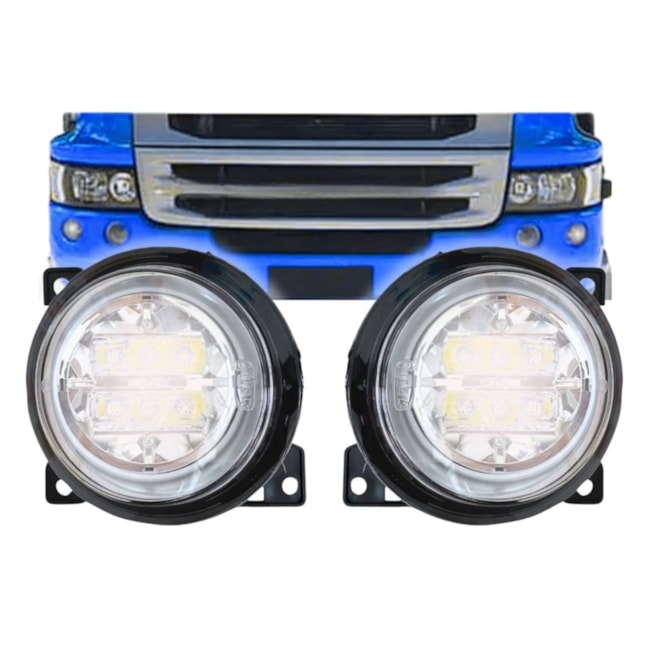 Par Farol Auxiliar Milha Externo Compatível Scania S5 LED