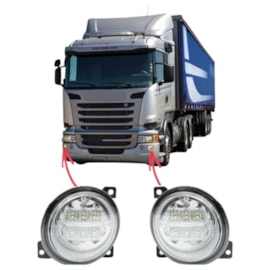 Par Farol Auxiliar Neblina LED Scania Série 5 S5 PGR P G R