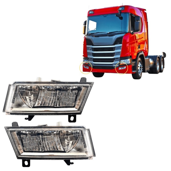 Par Farol Auxiliar Novo Scania LED S6 Serie 6 19 20 21 NTG