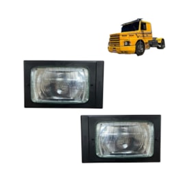 Par Farol Moldura DRL LED Compativel Scania 112 113 LD LE