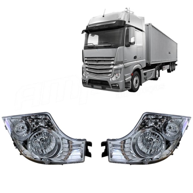 Par Farol Principal Compatível Mercedes Actros MP4 Após 2020