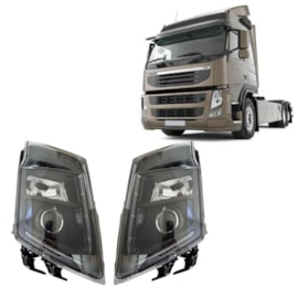 Par Farol Volvo FM FH FH13 após 2010 Máscara Negra Black