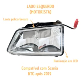 Par Lanterna Farol Teto Compatível Scania NTG 2019 LED