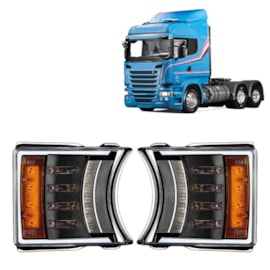 Par Lanterna Pisca Compatível Scania Serie 5 S4 S5 FULL Led