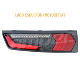 Par Lanterna Traseira Implemento Euro Bivolt c/ chicote Led