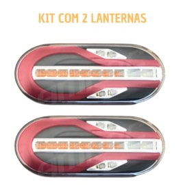 Par Lanterna Traseira LED 24V Carreta Randon Módulo Cristal