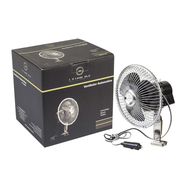 Ventilador Carro Caminhão Van Ônibus Metal 8 polegadas 12V